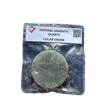 Natural Sagenitic Quartz Disc – Golden Rutile in Polished Quartz | LIULAB 336586 Certified