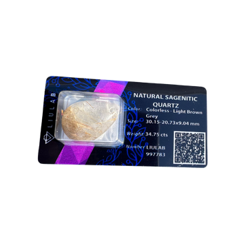 Natural Sagenitic Quartz – Teardrop Gemstone | LIULAB Certified #997783