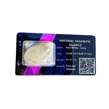 Natural Sagenitic Quartz – Teardrop Gem | LIULAB Certified #996695