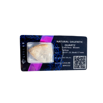 Natural Sagenitic Quartz – Freeform Cut | LIULAB Certified #894332