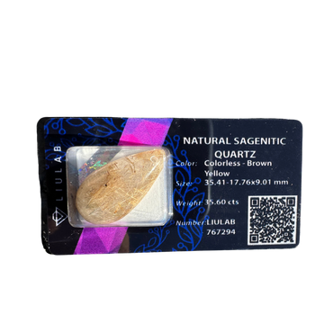Natural Sagenitic Quartz – Pear Drop Cut | LIULAB Certified #767294