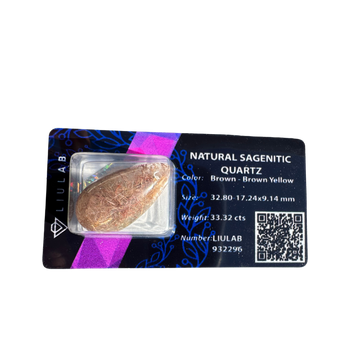 Natural Sagenitic Quartz – Pear Drop Cut | LIULAB Certified #932296
