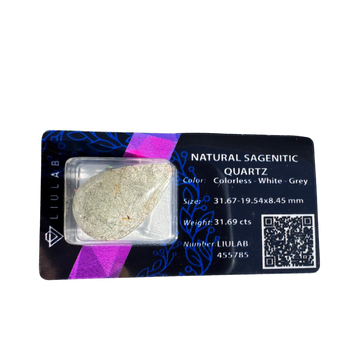 Natural Sagenitic Quartz – Pear Drop Cut | LIULAB Certified #455785
