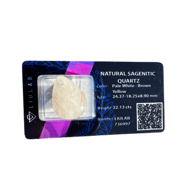 Natural Sagenitic Quartz – Pear Drop Cut | LIULAB Certified #736997
