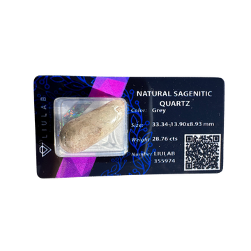 Natural Sagenitic Quartz – Pear Drop Cut | LIULAB Certified #355974