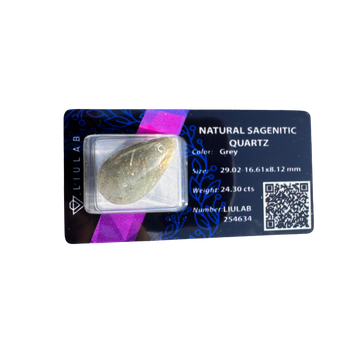 Natural Sagenitic Quartz – Pear Drop Cut | LIULAB Certified #254634
