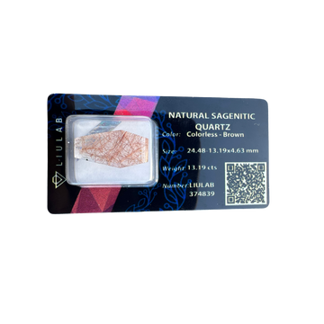 Natural Sagenitic Quartz – Geometric Fancy Cut | LIULAB Certified #374839