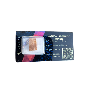 Natural Sagenitic Quartz – Rectangular Cut | LIULAB Certified #346453