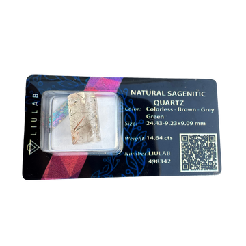 Natural Sagenitic Quartz – Fancy Rectangular Cut | LIULAB Certified #498342