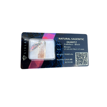Natural Sagenitic Quartz – Delicate Black & Brown Rutile Inclusions | LIULAB Certified #923528