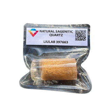 Natural Sagenitic Quartz – Rich Golden Rutile Cylinder | LIULAB Certified #397663