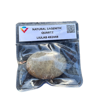 Natural Sagenitic Quartz – Polished Oval Cabochon | LIULAB Certified #492448