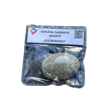 Natural Sagenitic Quartz – Oval Cabochon | LIULAB Certified #852527