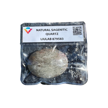 Natural Sagenitic Quartz Palm Stone – Silver-Gold Needle Inclusions | LIULAB 879583 Certified