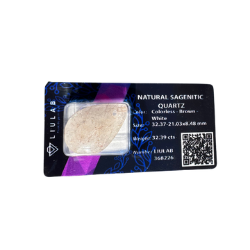 Natural Sagenitic Quartz Pendant – Soft White with Copper-Gold Inclusions | LIULAB 368226 Certified