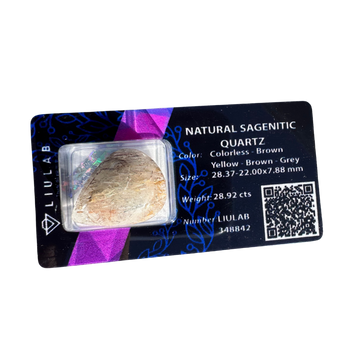 Natural Sagenitic Quartz Gemstone – Multitone Rutile Harmony | LIULAB 348842 Certified