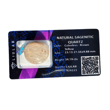 Natural Sagenitic Quartz – Golden Threads in Clear Quartz | LIULAB 924223 Certified