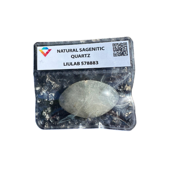 Natural Sagenitic Quartz – Certified Oval Cabochon Gemstone | LIULAB 578883