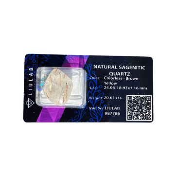 Natural Sagenitic Quartz – Radiant Threads in Elegant Pear Shape | LIULAB 987786 Certified
