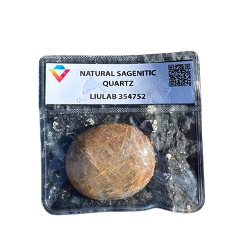 Natural Sagenitic Quartz Cabochon | LIULAB Certified #354752