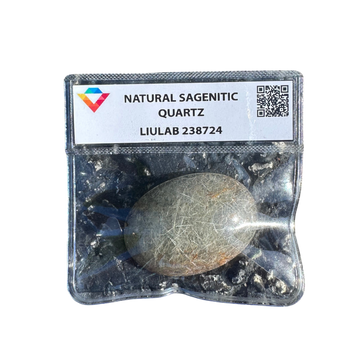 Natural Sagenitic Quartz Cabochon | LIULAB Certified #238724