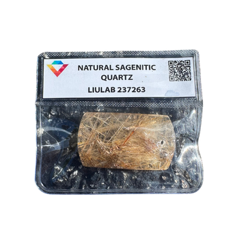 Natural Sagenitic Quartz Pendant – Golden Rutile Inclusions | LIULAB 237263 Certified