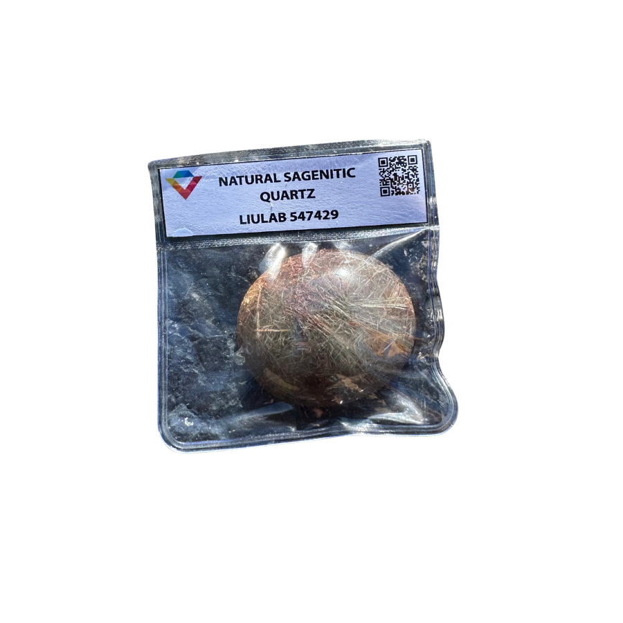 Natural Sagenitic Quartz Palm Stone | Certified by LIULAB – 547429