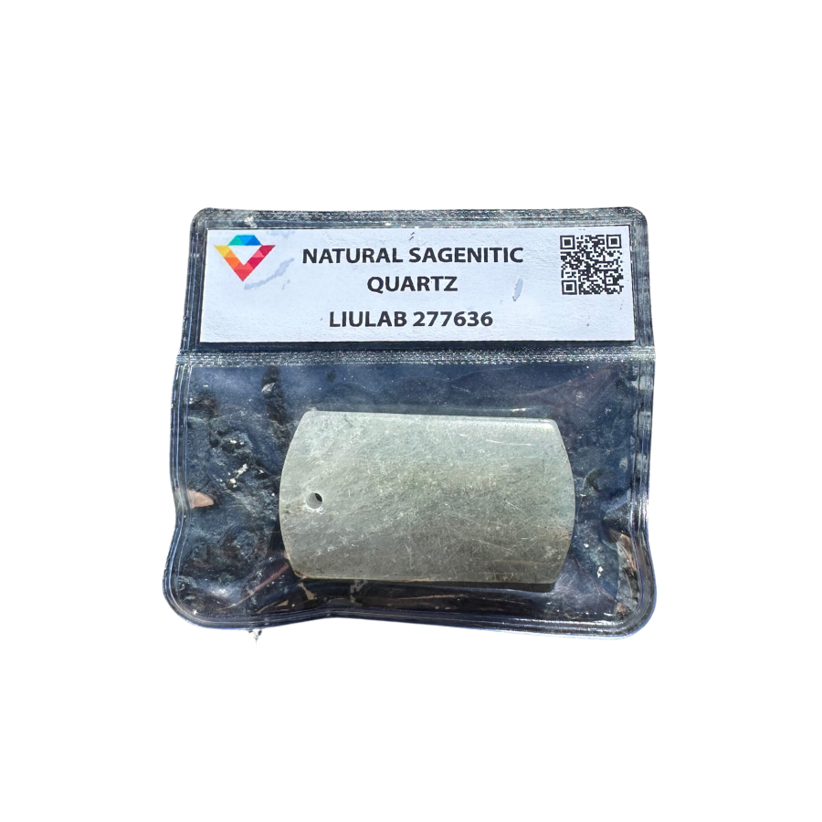 Natural Sagenitic Quartz Gemstone – Barrel-Cut with Subtle Inclusions | LIULAB 277636 Certified