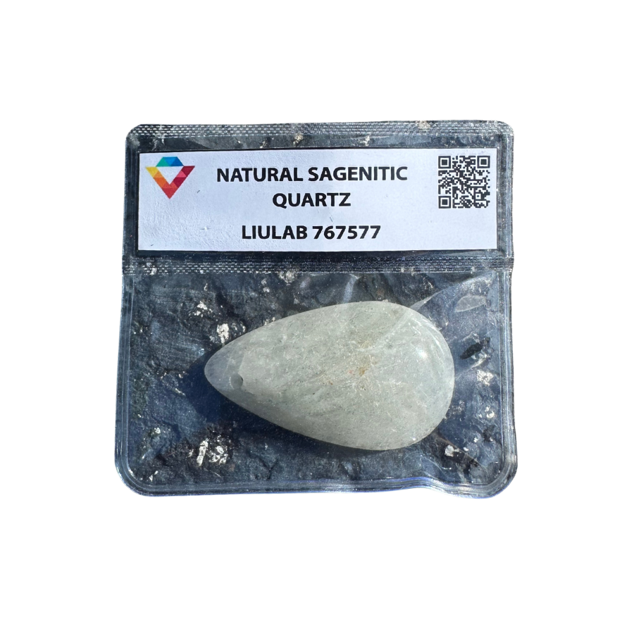 Natural Sagenitic Quartz Pendant – Misty Clarity with Fine Inclusions | LIULAB 767577 Certified