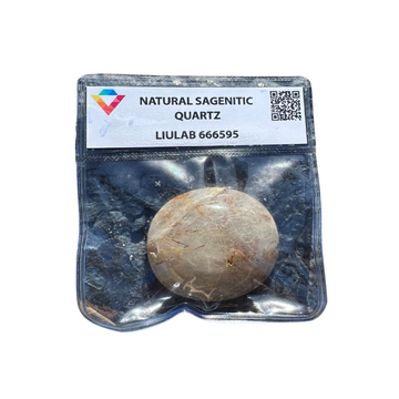 Natural Sagenitic Quartz – Round Cabochon | LIULAB Certified #666595