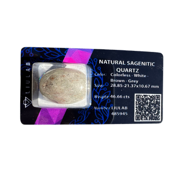 Natural Sagenitic Quartz – Oval Cabochon | LIULAB #485945