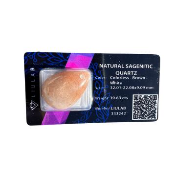 Natural Sagenitic Quartz – Certified Gemstone | LIULAB #333242