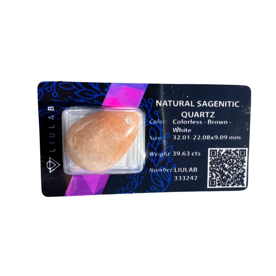 Natural Sagenitic Quartz – Certified Gemstone | LIULAB #333242