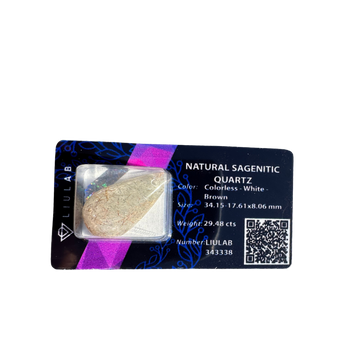 Natural Sagenitic Quartz – Pear Drop Cut | LIULAB Certified #343338