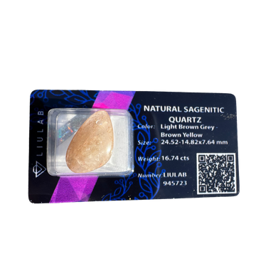 Natural Sagenitic Quartz – Pear Drop Cut | LIULAB Certified #945723