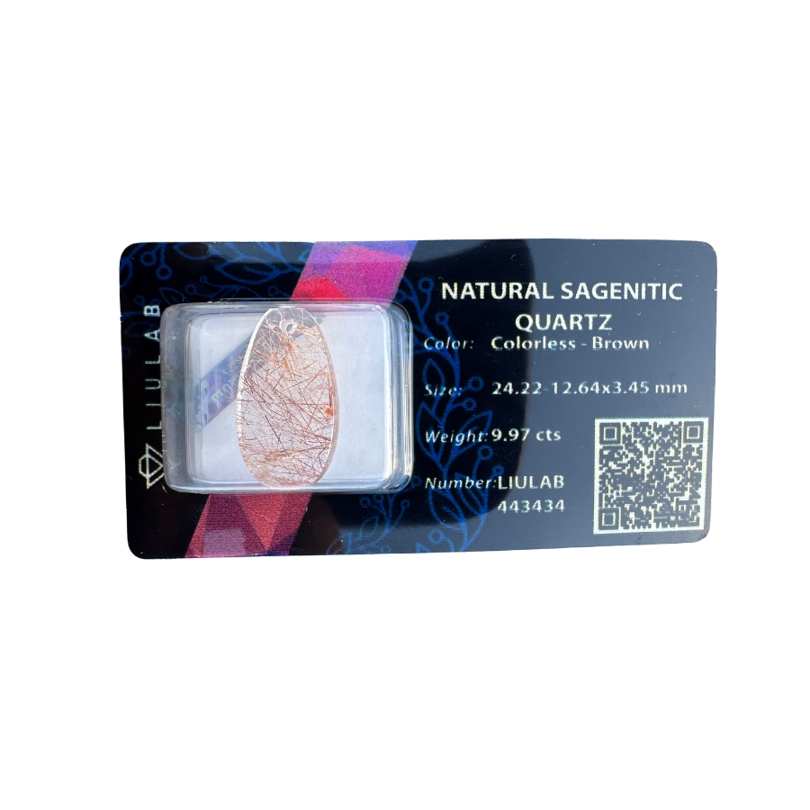 Natural Sagenitic Quartz – Oval Cut | LIULAB Certified #443434