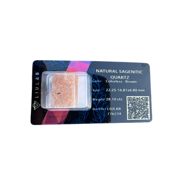 Natural Sagenitic Quartz – Rectangular Cut | LIULAB Certified #776234