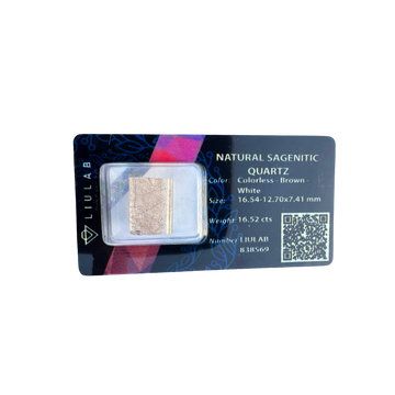 Natural Sagenitic Quartz – Rectangular Cut | LIULAB Certified #838569