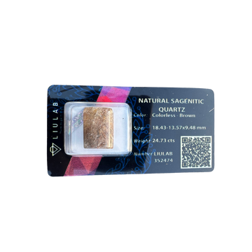 Natural Sagenitic Quartz – Rectangular Cut | LIULAB Certified #352474