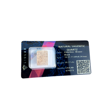 Natural Sagenitic Quartz – Rectangular Cut | LIULAB Certified #679373