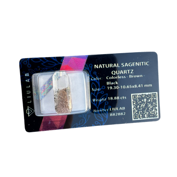 Natural Sagenitic Quartz – Faceted Column Cut | LIULAB Certified #882882