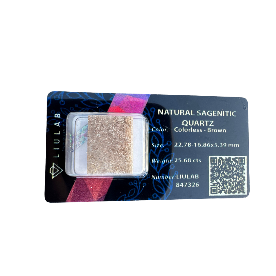 Natural Sagenitic Quartz – Square Cushion Cut | LIULAB Certified #847326