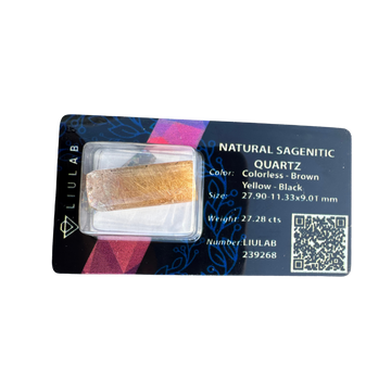 Natural Sagenitic Quartz – Golden Needle Inclusions | LIULAB Certified #239268