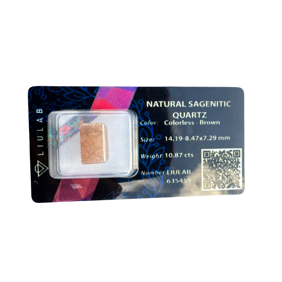 Natural Sagenitic Quartz – Fine Golden Rutile | LIULAB Certified #635459
