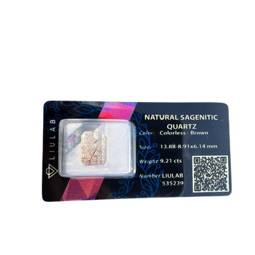 Natural Sagenitic Quartz – Delicate Brown Rutile Inclusions | LIULAB Certified #535239