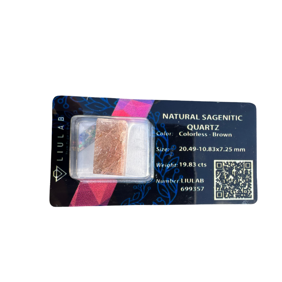 Natural Sagenitic Quartz – Elegant Golden-Brown Inclusions | LIULAB Certified #699357