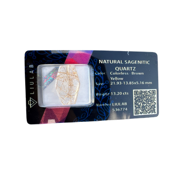 Natural Sagenitic Quartz – Golden Rutile Inclusions | LIULAB Certified #536774