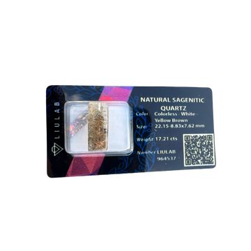 Natural Sagenitic Quartz – Golden Needle Inclusions | LIULAB Certified #964537