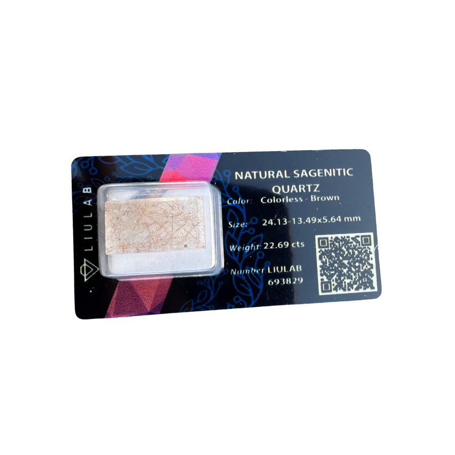 Natural Sagenitic Quartz with Brown Rutile Inclusions | LIULAB Certified #693829