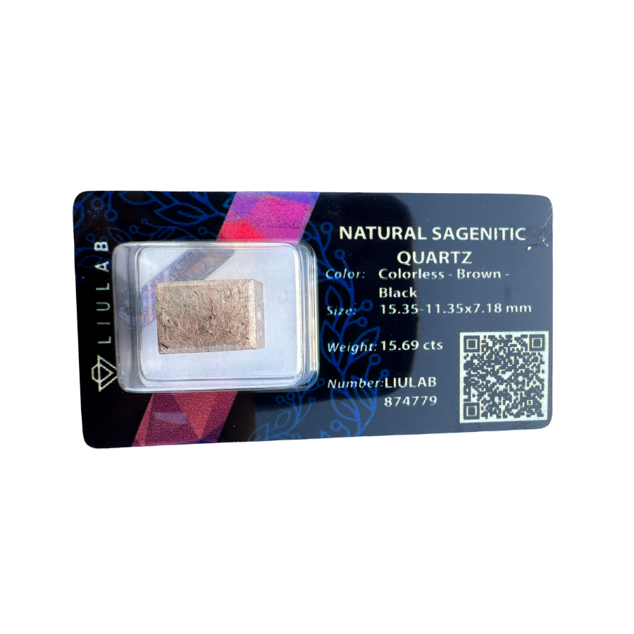 Natural Sagenitic Quartz with Brown & Black Inclusions | LIULAB Certified #874779